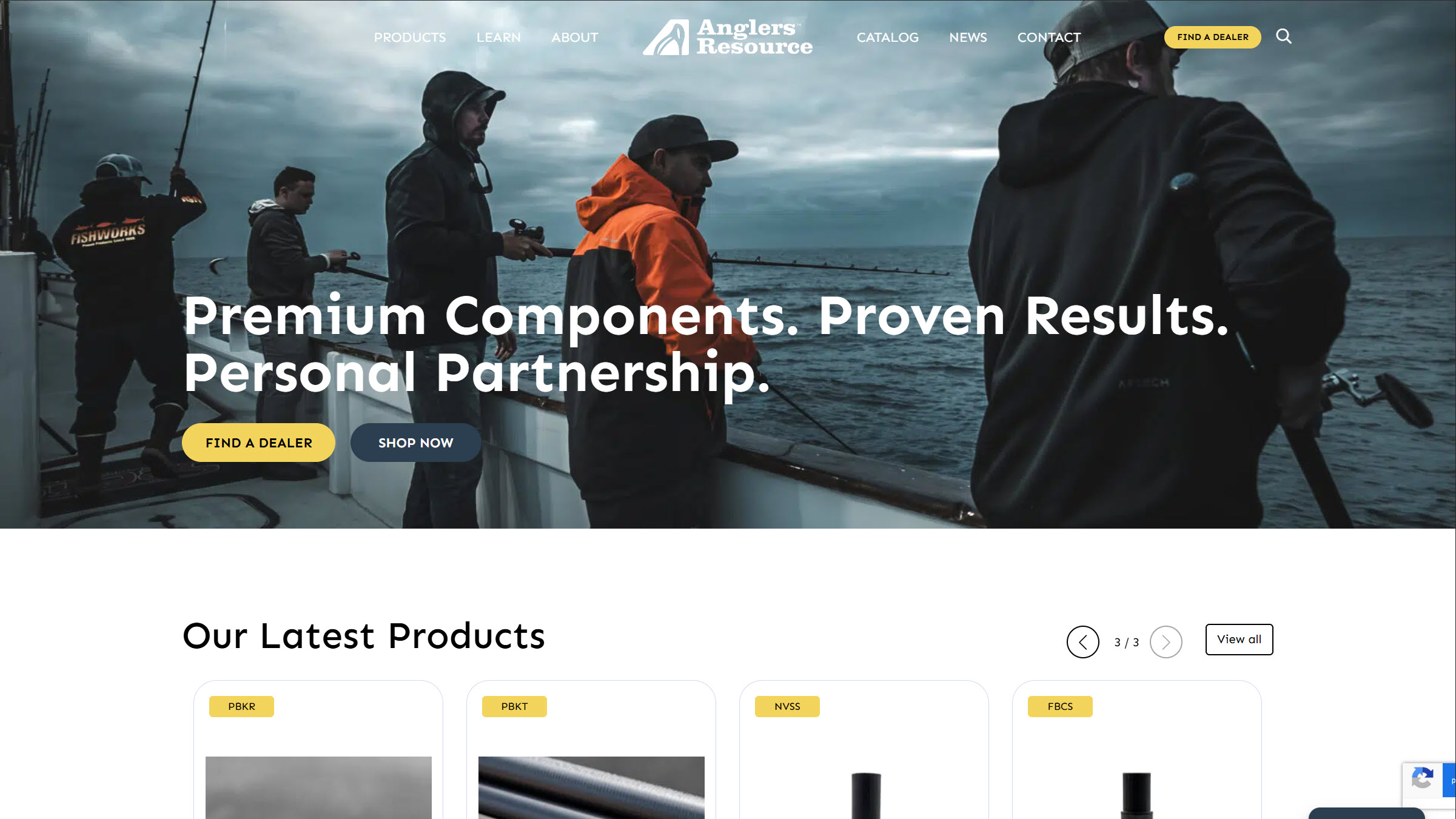 Anglers Resource homepage. Premium Components. Proven Results. Personal Partnership.