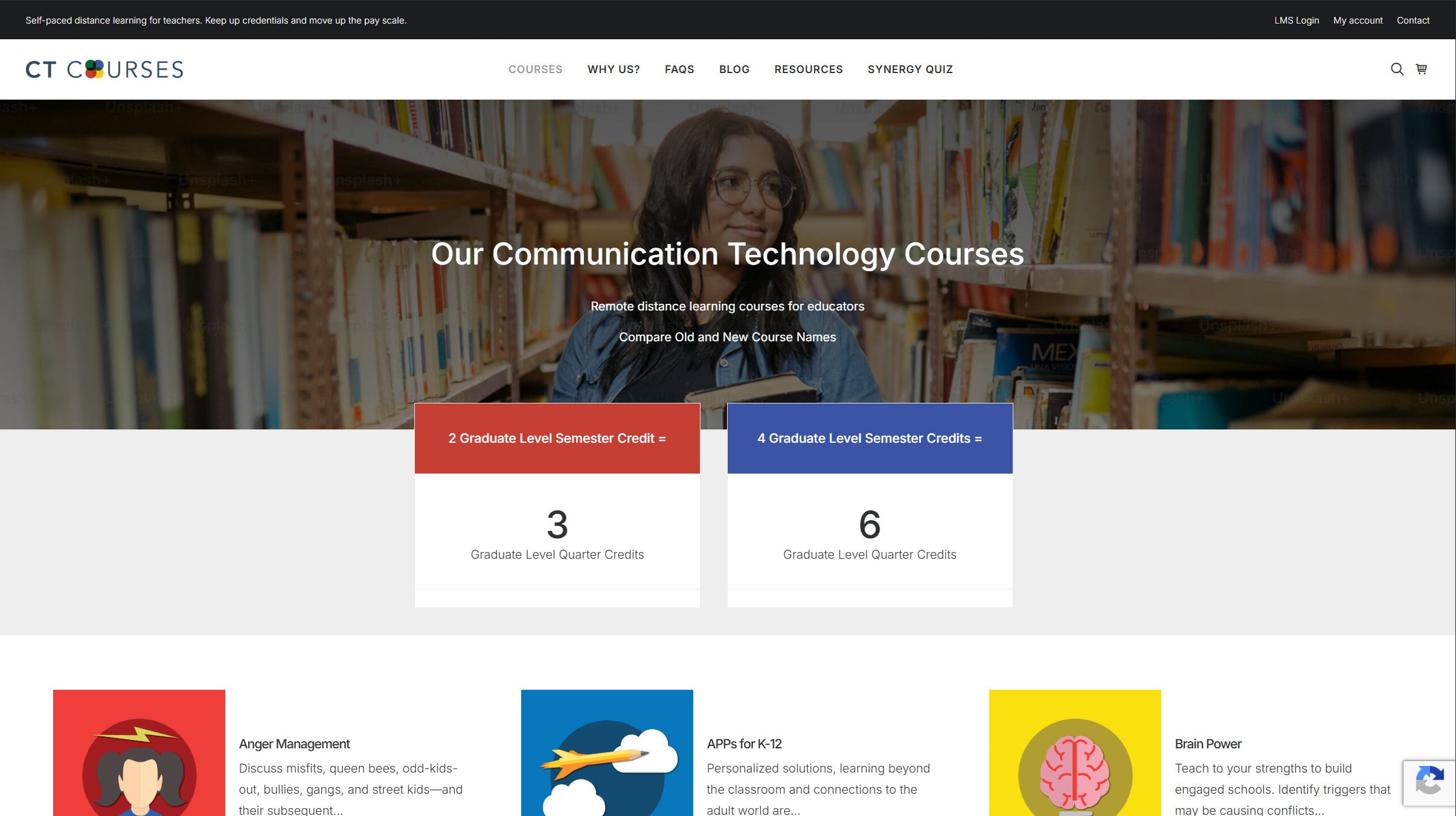 CT Courses Communication Technology landing page. Graduate-level credit conversion