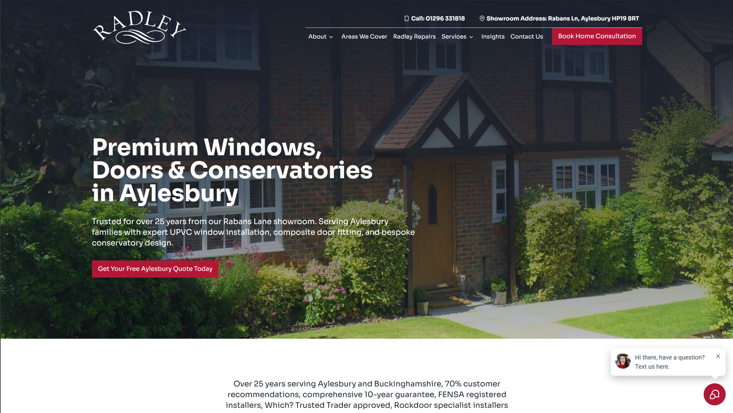 Radley Aylesbury homepage. Premium Windows, Doors & Conservatories in Aylesbury