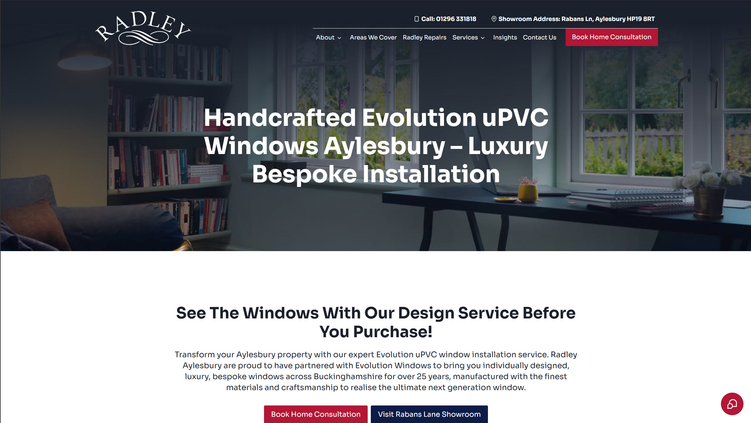 Radley uPVC windows landing page. Handcrafted Evolution uPVC Windows Aylesbury